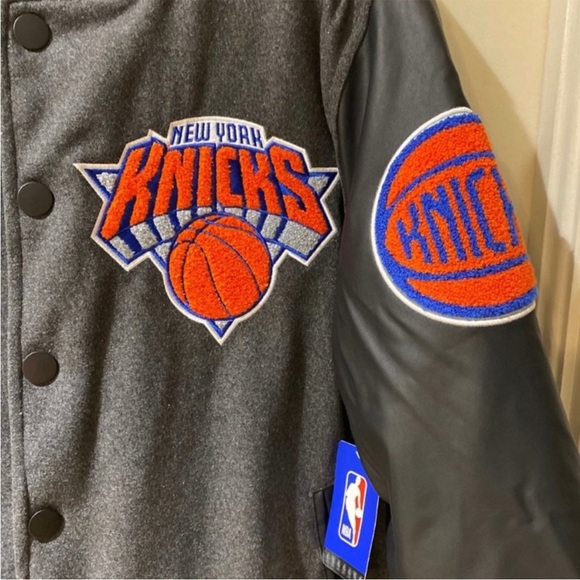 New York Knicks Black and Gray Varsity Jacket - Picture 2 of 4